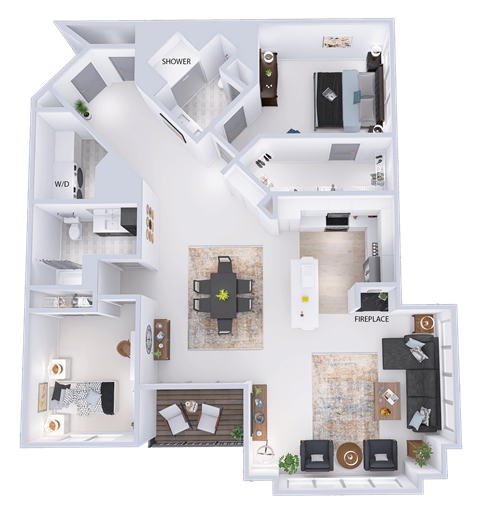 a floor plan of a house with bedrooms and a living room